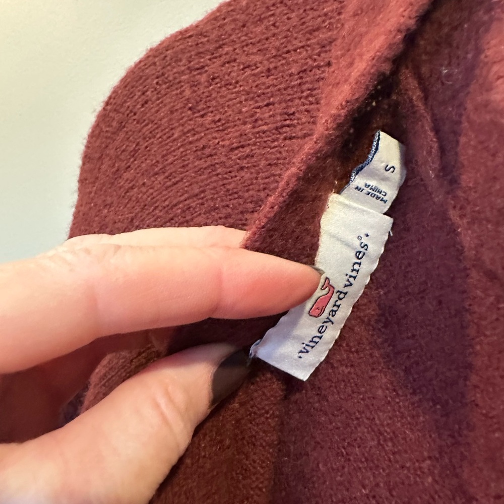 Vineyard Vines Burgundy Sweater Bow back sweater - Picture 2 of 3